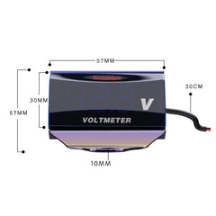 SUMOCHEPIN SMCP101 8-150V Motorcycle Modified Voltmeter LED Digital Display Electric Pressure Meter, Colorful Bracket+Red Voltmeter