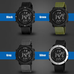 SYNOKE 9658 Student Outdoor Multi-Function Waterproof Large Dial Sports Electronic Watch, Black Silver, Military Green, Gray, Black