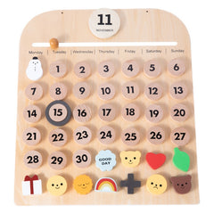 Children Room Wooden Perpetual Calendar Baby Cognitive Desktop Pendant, Spec:, Plywood TC