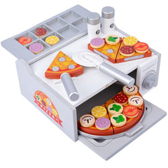 Acarebanny Wooden Simulation Barbecue Pizza Oven Children Pretend Play Toy, Acarebanny Pizza Oven