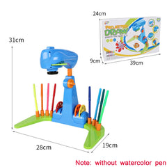 Children Multifunctional Projection Writing Drawing Board, without Watercolor Pen, Blue, Purple