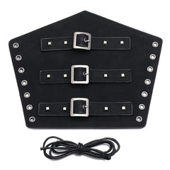 P01994 Men Leather Bracer Personality Punk Riding Arm Guard, Geometry Rivet