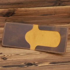 1063 Leather Driving License Holder Retro Wallet, Navy Blue, Dark Brown, Yellow Brown, Red Brown
