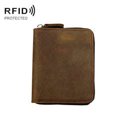 9039 RFID Antimagnetic Leather Zipper Wallet, Vertical 2, Vertical 3, Horizontal 3, Horizontal 4