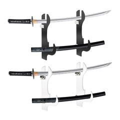 Acrylic Samurai Sword And Scabbard Holder, Transparent, Black