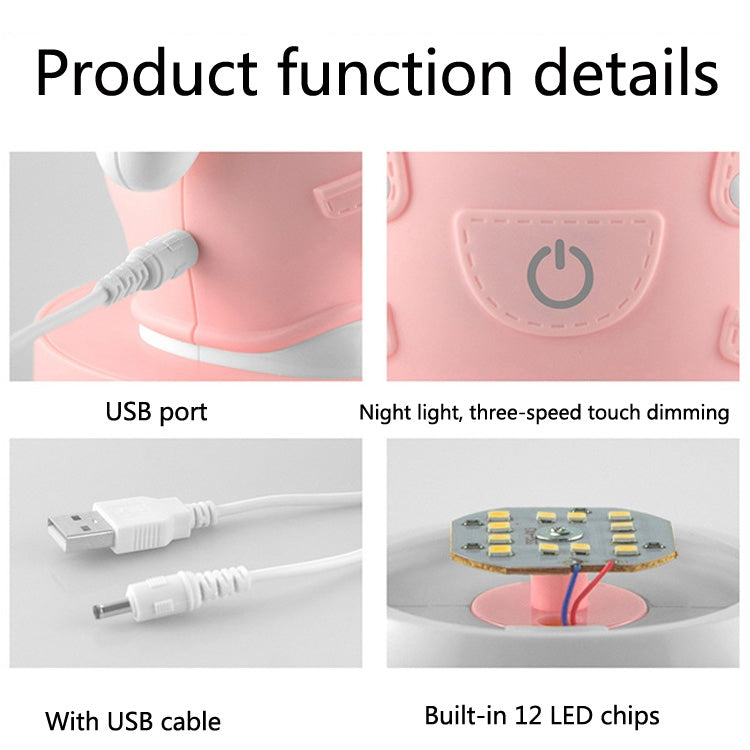 3W Cartoon Crown Pet USB Touch Control Night Light, Rabbit Pink, Rabbit Gray, Rabbit Light Blue, Bear Pink, Bear Gray, Bear Coffee, Cow Pink, Cow Coffee, Cow Green, Tiger Pink, Tiger Coffee, Tiger Green