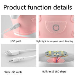 3W Cartoon Crown Pet USB Touch Control Night Light, Rabbit Pink, Rabbit Gray, Rabbit Light Blue, Bear Pink, Bear Gray, Bear Coffee, Cow Pink, Cow Coffee, Cow Green, Tiger Pink, Tiger Coffee, Tiger Green