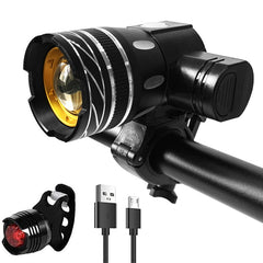 7602 LED USB Charging Telescopic Zoom Bicycle Front Light, Specification:, Headlight, Headlight + 928 Taillight, Headlight + 056 Taillight, Headlight + 313 Taillight, Headlight + Gem Lamp, Headlight +11034 Taillight, Headlight + Laser Taillight        ...