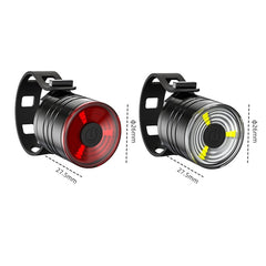 2 PCS AS-08 200LM Aluminum Alloy LED Bicycle Taillight, Red, White