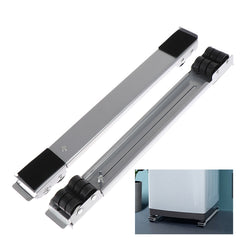 2 PCS Washing Machine Stand Movable Adjustable Refrigerator Base, Washing Machine Stand (Silver), Washing Machine Stand (White)