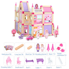 Children Building Master Wooden Toy 3D Assembled Model, 298 PCS