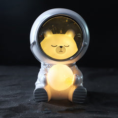 W1153 Resin Planet Night Light Home Decorations, Style:, Silver Star, Kitten Astronaut, Bear Astronaut
