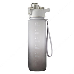 1000ml Large Capacity Gradient ColorsPlastic Sports Water Cup, Silver Gray, Cherry Pink, Sky Blue