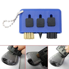 3 PCS Golf Multi-Function Cleaning Brush Portable Groove Slit Cleaning Brush, Brush Set Red, Brush Set Blue, Brush Set Black