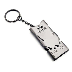 Outdoor High Decibel Stainless Steel Three-Tube Survival Rescue Whistle, Silver, Grey, Black, Colorful, Gold