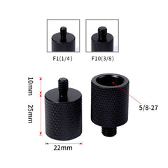 2 PCS Microphone Adapter Screw, F1 5/8-27 Female to 1/4 Male Screw, F10 5/8-27  Female to 3/8 Male Screw