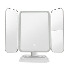 430 Three-Sided Folding LED Makeup Mirror Table Lamp, Plug-in Style, Charging Style, Three-color Light Charging Style