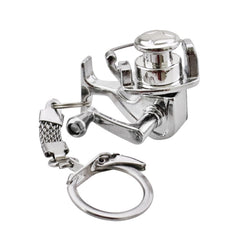Metal Fishing Wheel Decoration Pendant Mini Wheel Fish Key Chain, A, B, C