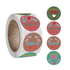 Round Kraft Paper Thank You Sticker Party Gift Tag, A-160, A-161, A-162, A-163