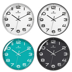 MOVEBEST 12 Inch Living Room Wall Clock Simple Home Plastic Watch, Style:, G2001 Green Surface White Frame, G2001 Black Surface Black Frame, G2001 White Surface White Frame, G2001 White Surface Black Frame, G2001-L White Surface White Frame            ...