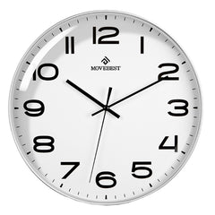 MOVEBEST 12 Inch Living Room Wall Clock Simple Home Plastic Watch, Style:, G2001 Green Surface White Frame, G2001 Black Surface Black Frame, G2001 White Surface White Frame, G2001 White Surface Black Frame, G2001-L White Surface White Frame            ...