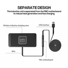 C1 15W Car Anti-Skid Mats Wireless Charger, C1 1m Cable
