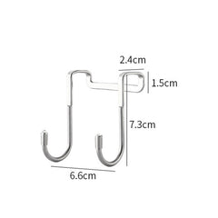 5pcs /Pack  S-Shaped Double Hook Stainless Steel Coat And Drawer Door Rear Hook, S-Shaped Double Hook