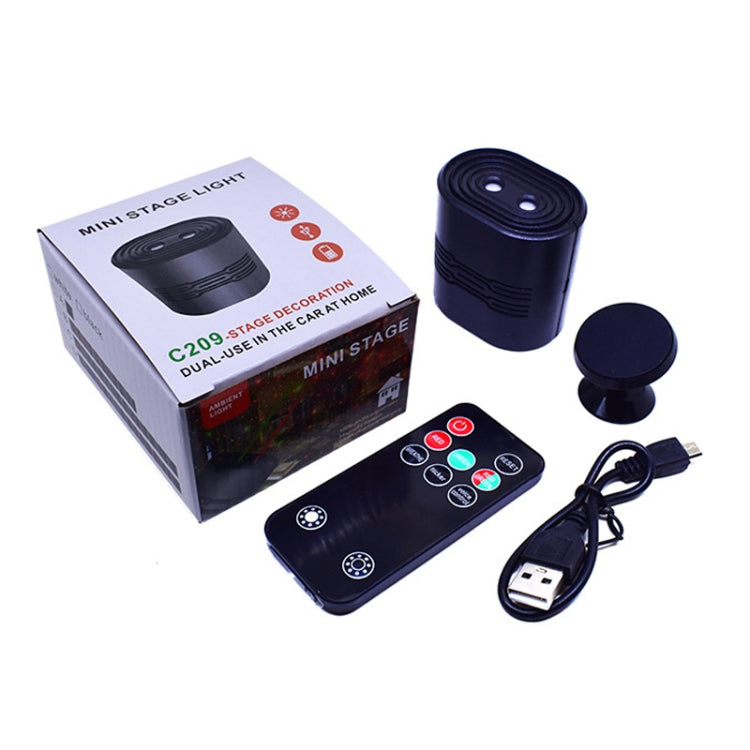 C209 USB Charge Mini Laser Stage Atmosphere Light, Single Star Style (White), 8 In 1 Style (Black), 12 In 1 Style (Black)