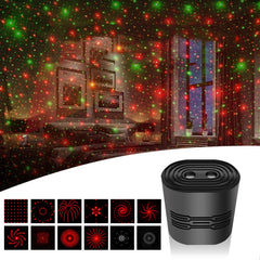 C209 USB Charge Mini Laser Stage Atmosphere Light, Single Star Style (White), 8 In 1 Style (Black), 12 In 1 Style (Black)