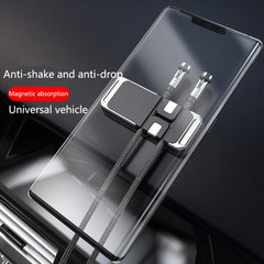 S15 Magnetic Aluminum Alloy Bracket Data Cable Storage Sticker Car Phone Holder