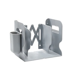 Desktop Folding And Retractable Book Storage Stand, White, Grey, White + Pen Holder, Gray + Pen Holder