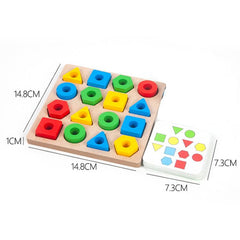 Geometric Figures Matching Blocks Children Puzzle Toy, For Single, For Double