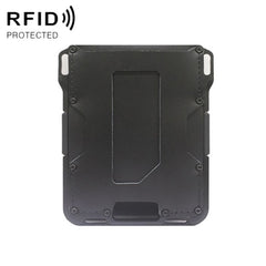 RFID Metal Anti-Theft Credit Card Holder, Black Aluminum Terms, Silver Aluminum Terms, Black Metal + Black Skin, Silver Metal + Black Skin