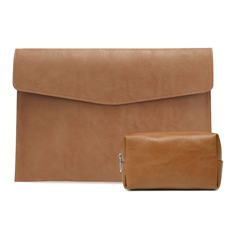 PU Leather Litchi Pattern Sleeve Case For 13.3 Inch Laptop, Style:, Single Bag (Light Brown), Single Bag  (Dark Brown), Single Bag ( Black ), Liner Bag + Power Bag  (Light Brown), Liner Bag + Power Bag  (Dark Brown), Liner Bag + Power Bag  (Black)