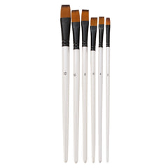 Zhuting Nylon Wool Stick Gouache Brush Set, 6 PCS/Set Pointed, 6 PCS/Set Flat Head, 6PCS/Set Tongue Peak, 6PCS/Set Perseveral Peak