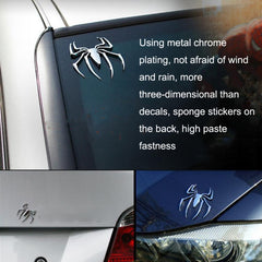 10 PCS Metal Three-Dimensional Spider Car Sticker, Color Random Delivery, Spider