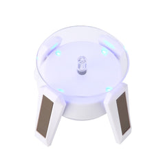 High-Footed UFO Solar 9cm 360 Rotating Display Stand Props Turntable, Gold Blue Light, Silver Blue Light, Black Blue Light, White Blue Light