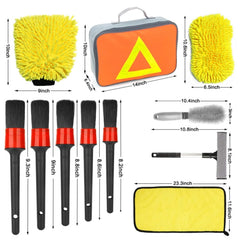 Soft Detail Brush Waterproof Car Wash Gloves, 11 PCS / Set