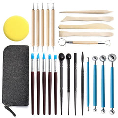 25-In-1 Soft Pottery Clay Sculpture Production Combination Art Supplies Set, 25-In-1 Sculpture Supplies
