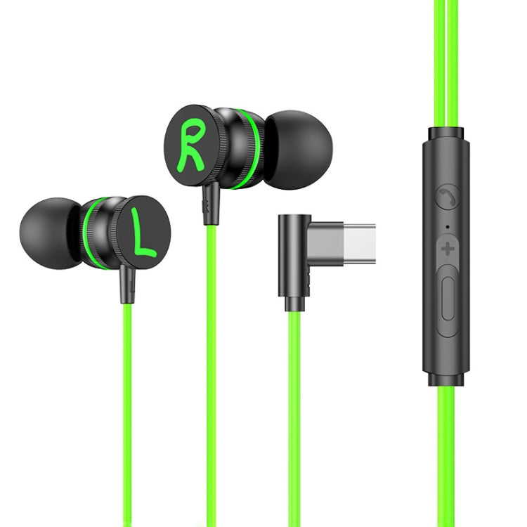 TS6600A USB-C / Type-C In-Ear Heavy Bass Wire Control Game Earphone, Cable Length: 1.2m, Type-C