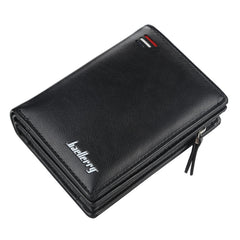 Baellerry D3216 Men Short Vertical Multi-Card Snap Coin Purse, Khaki, Black, Brown