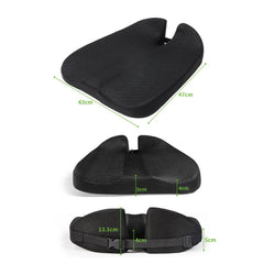 QFC060 V-shaped Car Memory Foam Non-slip Seat Cushion, Black, Khaki, Grey
