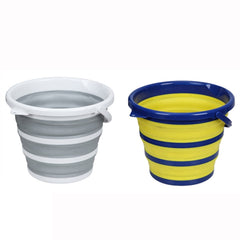 Home Outdoor Portable Folding Silicone Bucket, Gray 10 Liters, Blue Yellow 10 Liters
