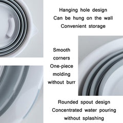 Home Outdoor Portable Folding Silicone Bucket, Gray 10 Liters, Blue Yellow 10 Liters