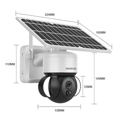 SHIWOJIA Waterproof WiFi Solar Dome IP Camera,  Support Two-way Audio & PIR Motion Detection & Night Vision & TF Card, SHIWOJIA