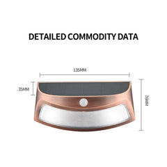 Red Copper Human Body Induction Solar Wall Light, White Light, Warm Light