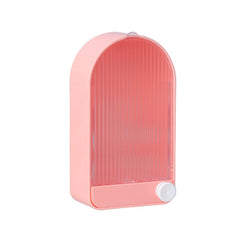 Home Bathroom Wall Mounted Drain Soap Dish With Lid, White Gray, White Orange, Pink White, Green Gray