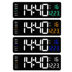 6626 Living Room Wall-Mounted Large Screen Display LED Digital Clock, 16 Inch Orange Temperature, 16 Inch Green Temperature, 16 Inch Blue Temperature, 16 Inch White Temperature