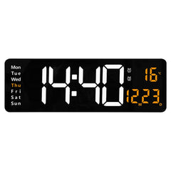 6626 Living Room Wall-Mounted Large Screen Display LED Digital Clock, 16 Inch Orange Temperature, 16 Inch Green Temperature, 16 Inch Blue Temperature, 16 Inch White Temperature