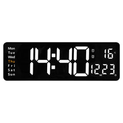6626 Living Room Wall-Mounted Large Screen Display LED Digital Clock, 16 Inch Orange Temperature, 16 Inch Green Temperature, 16 Inch Blue Temperature, 16 Inch White Temperature